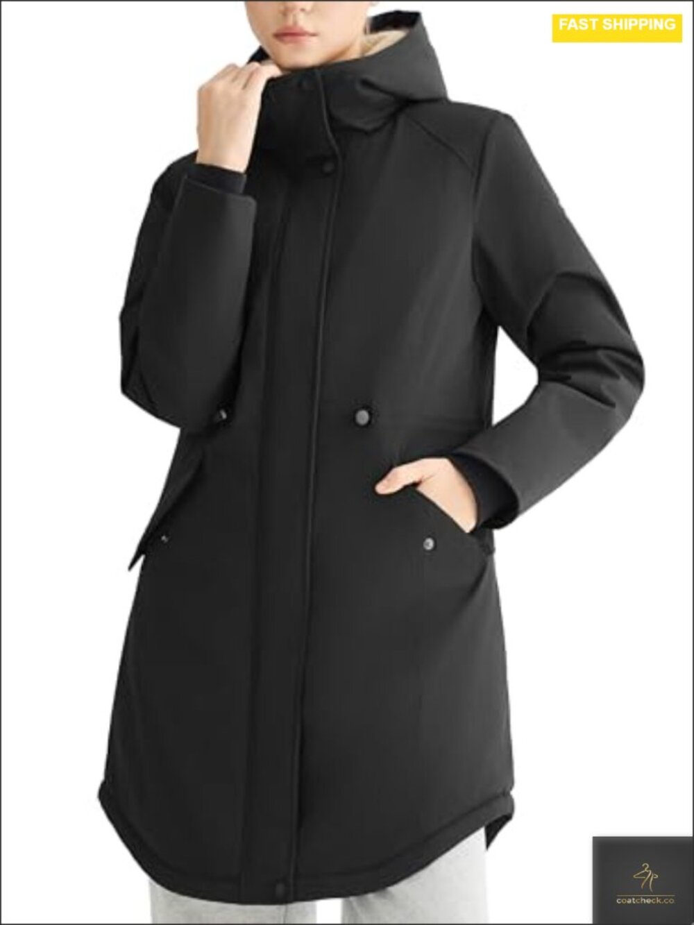 Fleece Lined Puffer Jacket Winter Women Waterproof Long Down Coat